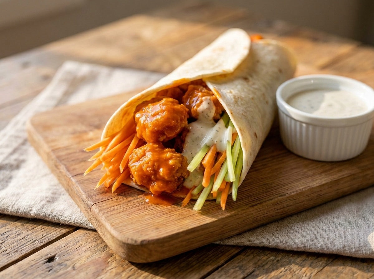 
                    Vegan Buffalo "Chicken" Wrap
                  